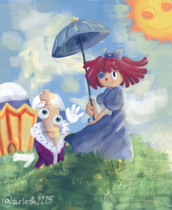 Doll with a parasol This painting I tried to capture Monet's style and material on characters