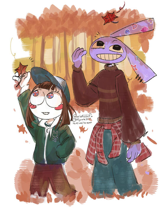 Autumn Jax and Pomni Jax and Pomni in autumn clothes